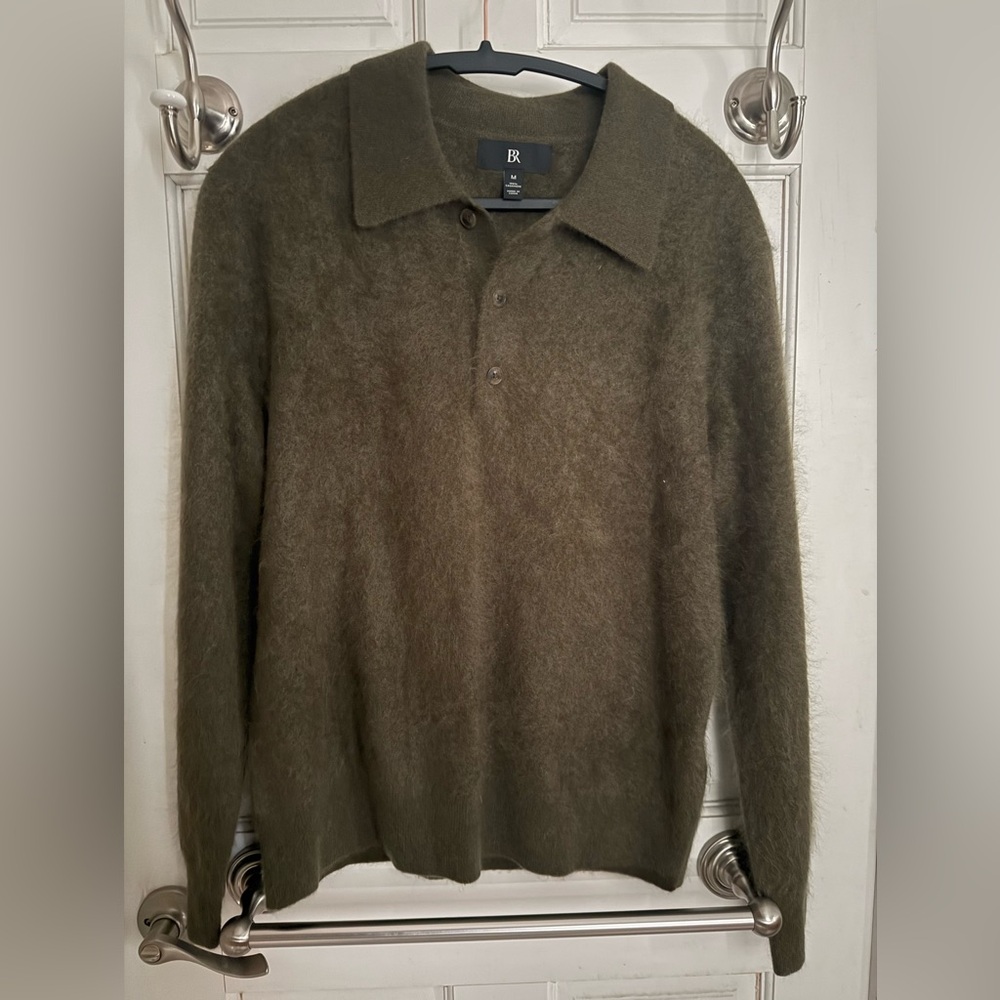Banana Republic 100% Cashmere brushed sweater polo
